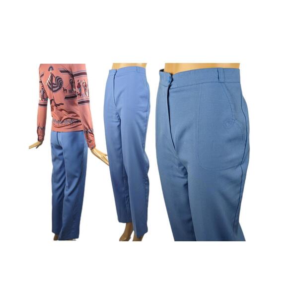 Pants - Alpaq powder blue 70s pants vintage high‎ waist trousers flare leg